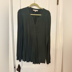 LOFT Green Long Sleeve Blouse